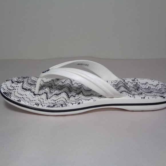 Crocs Size 10 CROCBAND CARDIO WAVE FLIP White Black Sandals New Men\'s Shoes main image 3